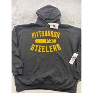 Champion NFL Pittsburgh Steelers Hoodie Mens XL Black 1933 Graphic NWT
